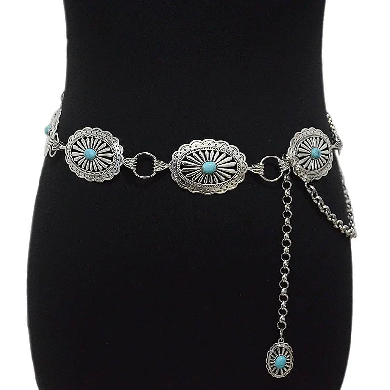 TURQUOISE WESTERN CHAIN BELT - QUIT//FITAccessories