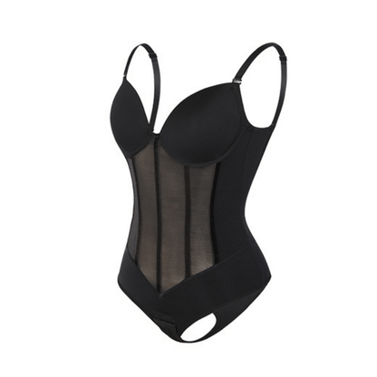 BLACK SHEER CORSET BODYSUIT QUIT FIT