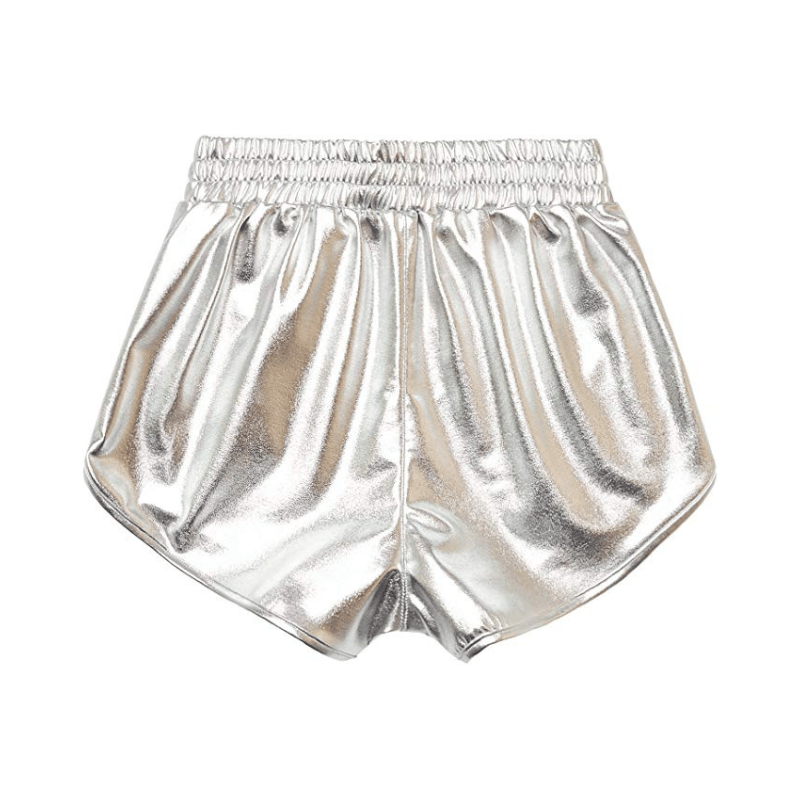 RETRO METALLIC SHORTS - SILVER - QUIT//FITBottom